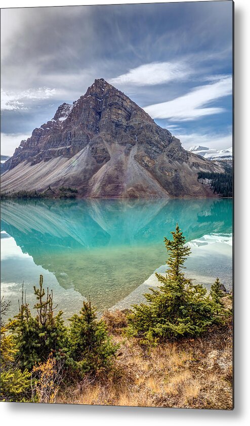 5dsr Metal Print featuring the photograph Turquoise reflection at Bow Lake by Pierre Leclerc Photography