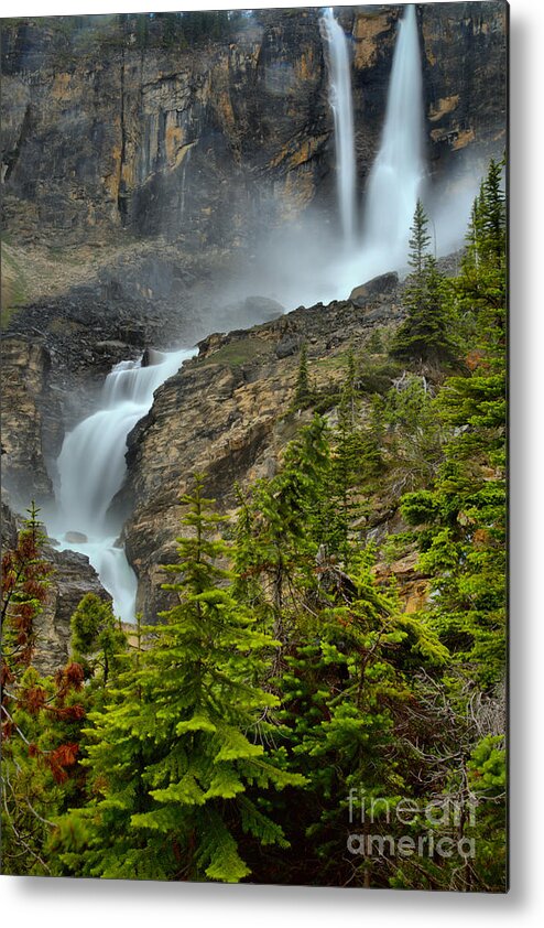 Twin Falls Metal Print featuring the photograph Twin Falls Portrait by Adam Jewell