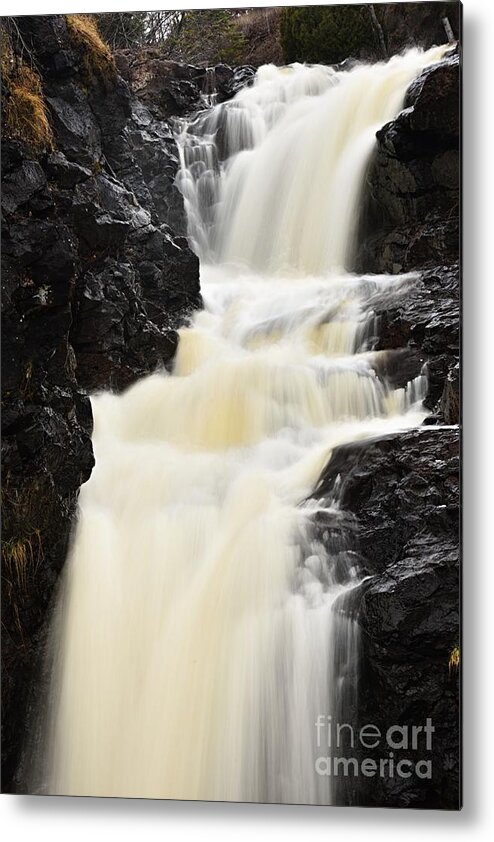 Photography Metal Print featuring the photograph Two Island River Waterfall by Larry Ricker