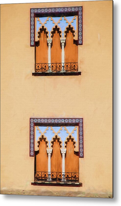 Arabic Metal Print featuring the photograph Two Windows of Cordoba by David Letts