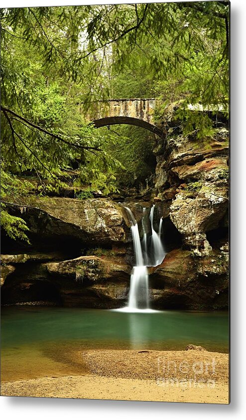 Photography Metal Print featuring the photograph Upper Falls, Hocking Hills State Park by Larry Ricker