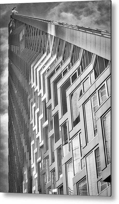 625 West 57th Street Metal Print featuring the photograph Upward View to West 57 ST NYC BW by Susan Candelario