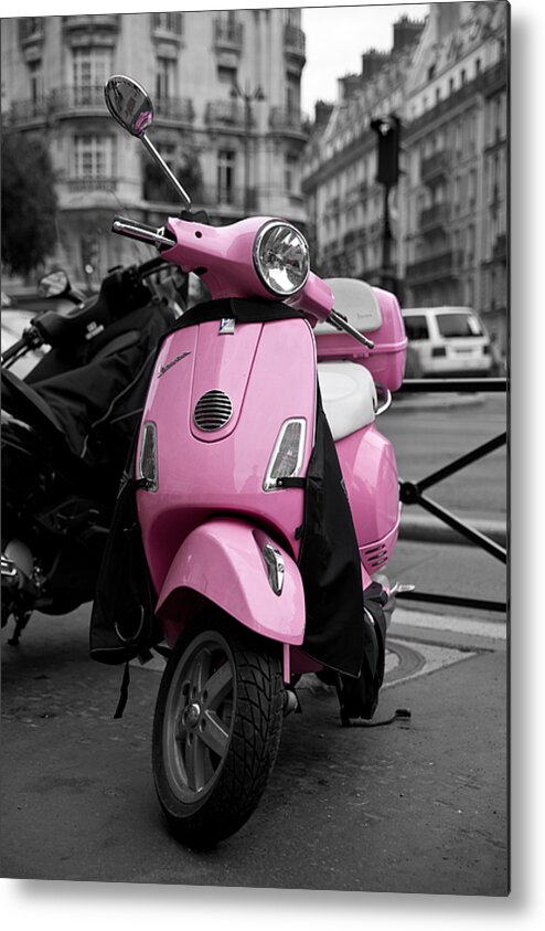 Vespa Metal Print featuring the photograph Vespa in Pink by Edward Myers