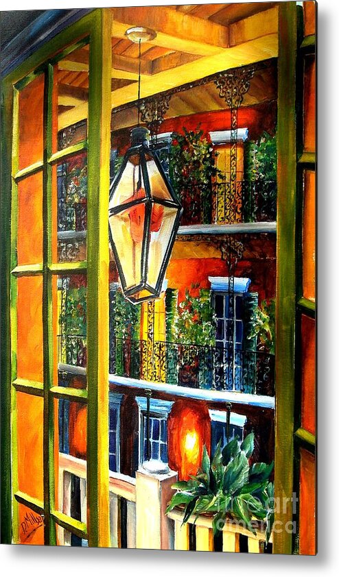 New Orleans Metal Print featuring the painting View from a French Quarter Balcony by Diane Millsap