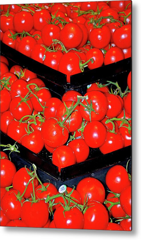 Vine Ripened Metal Print featuring the photograph Vine Ripened Tomatoes by Robert Meyers-Lussier