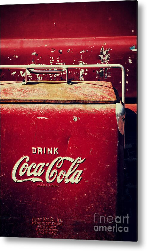 Vintage Metal Print featuring the photograph Vintage Coke cooler by Tim Gainey