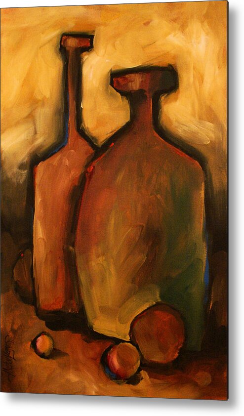 Still Life Metal Print featuring the painting Waiting by Michael Lang