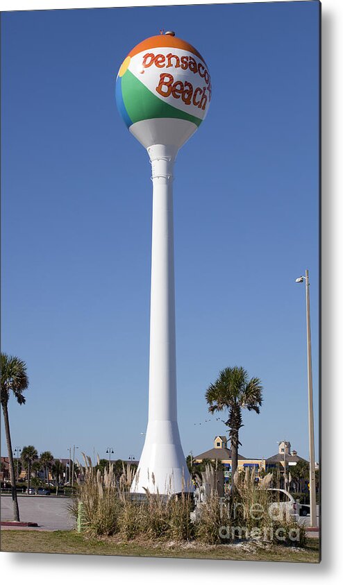 Florida Metal Print featuring the photograph Water Tower - Pensacola Beach Florida by Anthony Totah