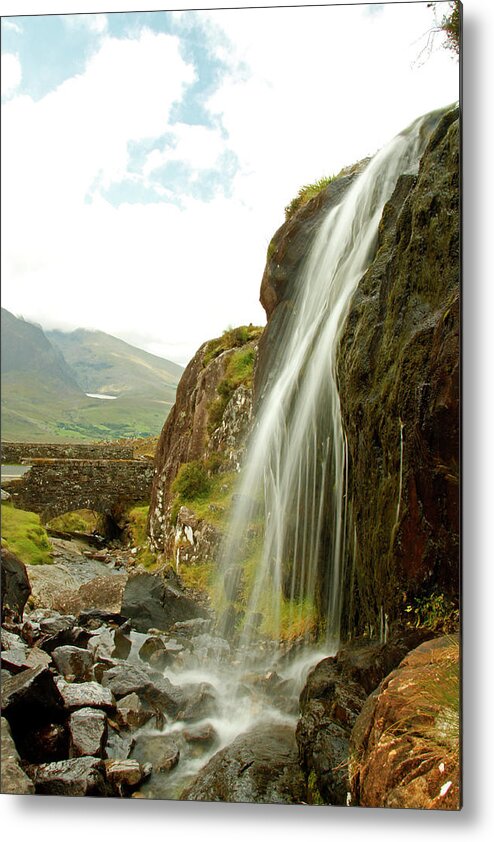 Conor Pass Metal Print featuring the photograph Waterfall at the Conor Pass by Martina Fagan