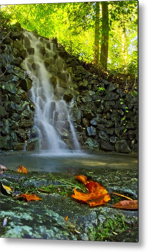 Autumn Metal Print featuring the photograph Waterfall Foliage by Amanda Jones