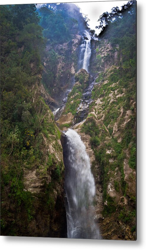 Highlands Metal Print featuring the photograph Waterfall Highlands of Guatemala 1 by Douglas Barnett