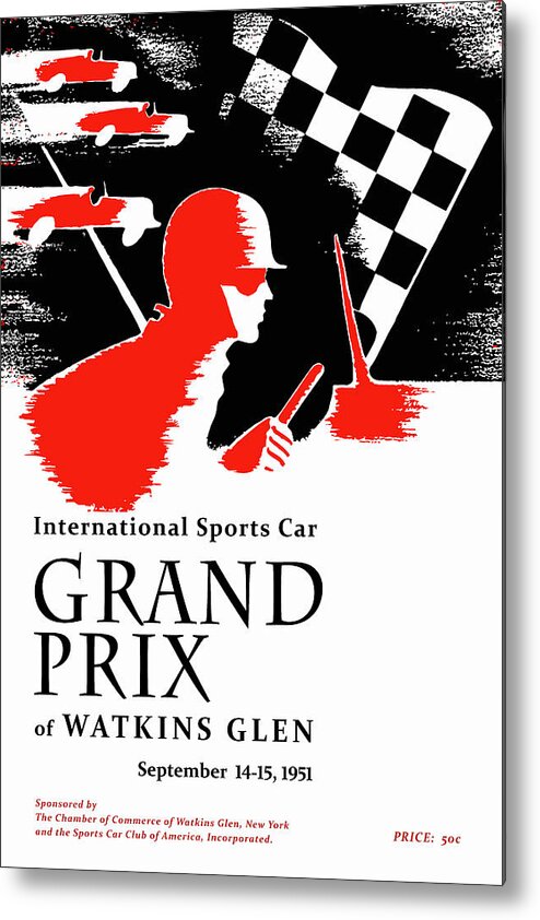 New York Metal Print featuring the photograph Watkins Glen Grand Prix 1951 by Mark Rogan
