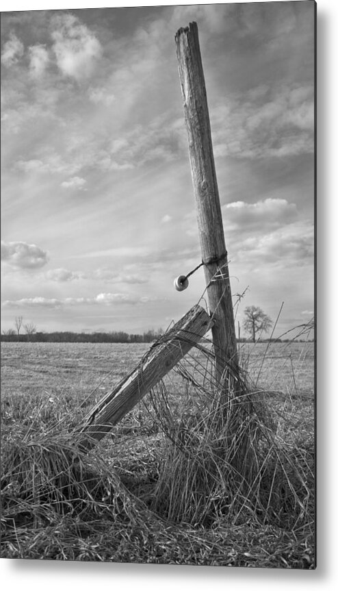 Fencepost Metal Print featuring the photograph Weathered by Inspired Arts