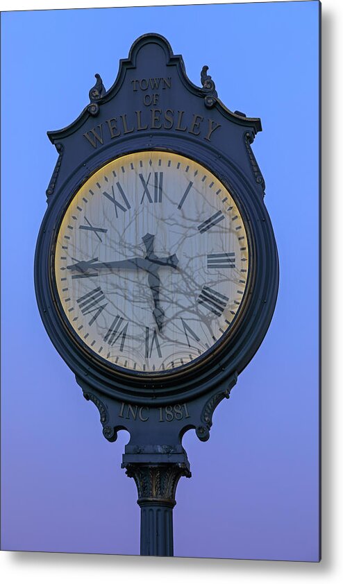 Wellesley Square Clock Metal Print featuring the photograph Wellesley Square Clock by Juergen Roth