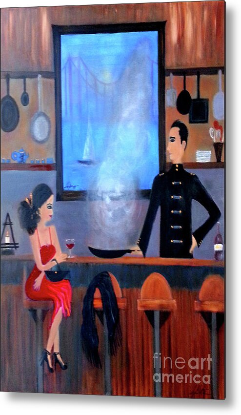 Food Metal Print featuring the painting What's Cookin'? by Artist Linda Marie