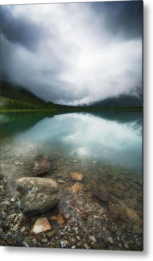 Mountains Metal Print featuring the photograph When Spray Lake Clouds Over by Karl Anderson