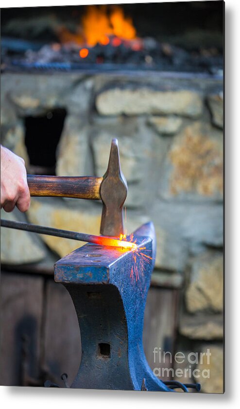 America Metal Print featuring the photograph While the Iron is Hot by Inge Johnsson