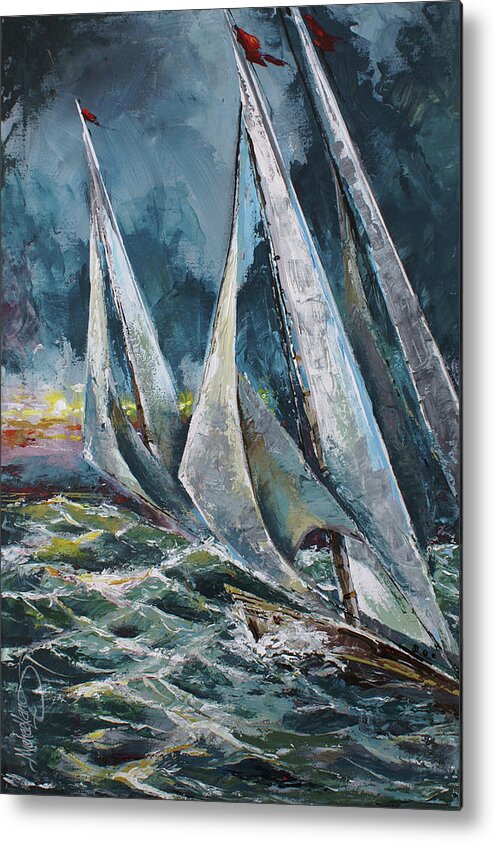 Sailing Metal Print featuring the painting Wind by Michael Lang