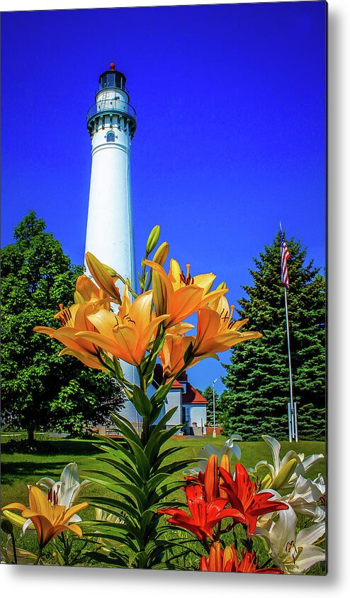 Lighthouse Metal Print featuring the photograph Wind Point Lighthouse by Tony HUTSON