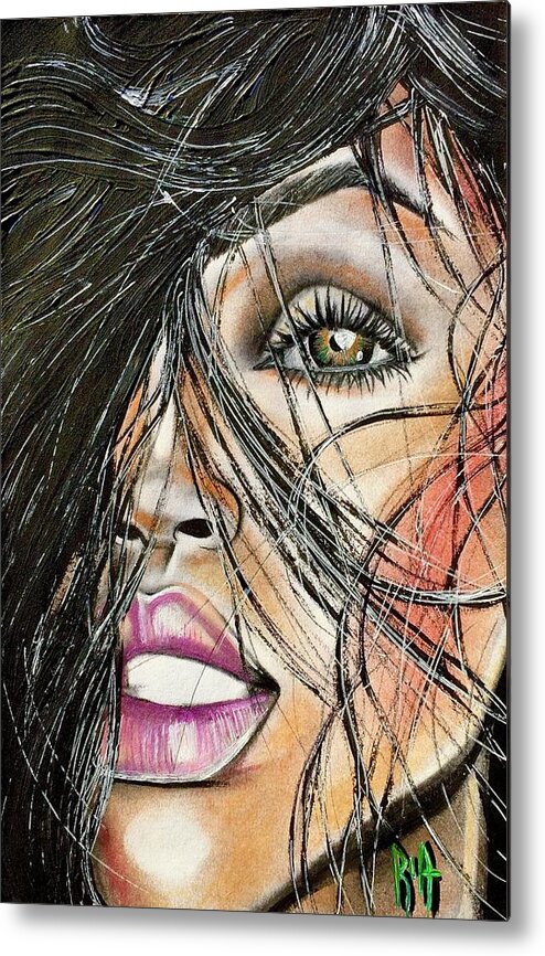 Artist Ria Metal Print featuring the drawing Windy Daze by Artist RiA