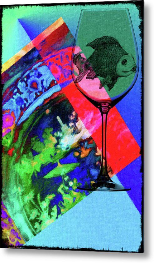 Wine Metal Print featuring the mixed media Wine Pairings 4 by Priscilla Huber