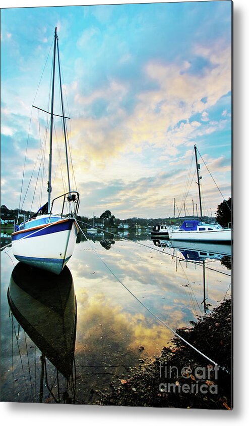Mylor Metal Print featuring the photograph Winter Sunset at Mylor Bridge by Terri Waters