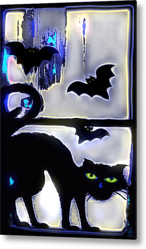 Cat Metal Print featuring the digital art Witchin' Night by Pennie McCracken