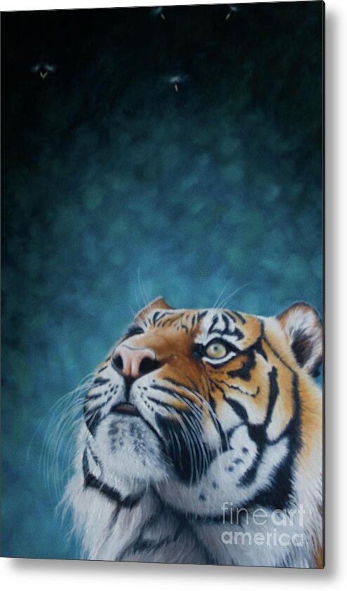 Tiger Metal Print featuring the painting Wonder by Pauline Sharp