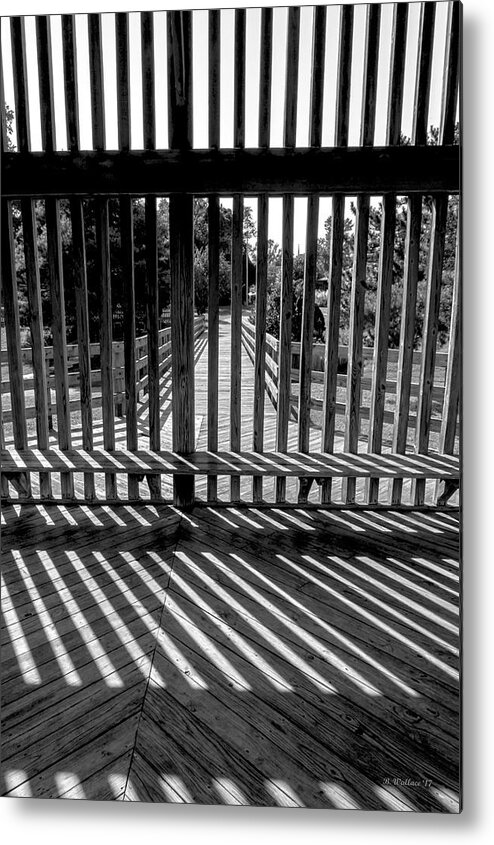 2d Metal Print featuring the photograph Wood And Shadows - BW by Brian Wallace