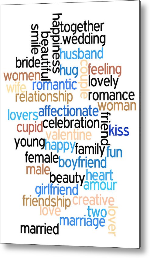Words Metal Print featuring the digital art Words of Love by Bill Cannon