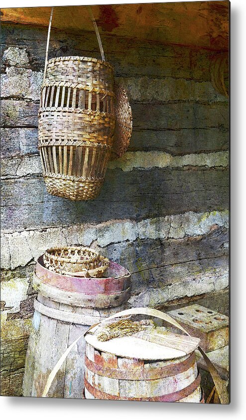 Barn Metal Print featuring the photograph Woven Wood and Stone by Char Szabo-Perricelli