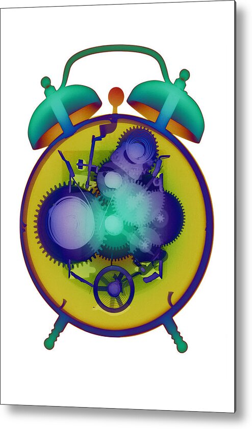 X-ray Art Photography Metal Print featuring the photograph X-ray Alarm Clock No. 5 by Roy Livingston