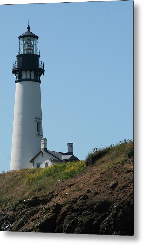 Lighthouse Metal Print featuring the photograph Yaquina Lighthouse by Laddie Halupa