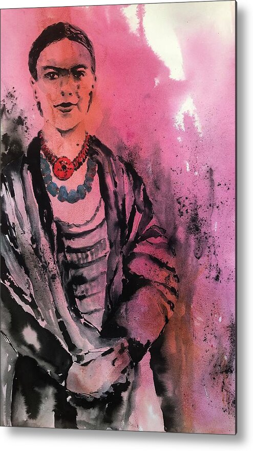 Frida Metal Print featuring the painting Young Frida by Tara Moorman