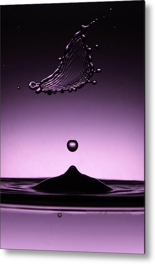 Minimalism Metal Print featuring the photograph Zen Balance. Water Splash by Dmitry Soloviev