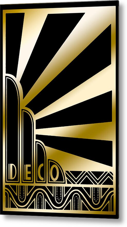 Art Deco Metal Print featuring the digital art Art Deco Poster 2019 by Chuck Staley
