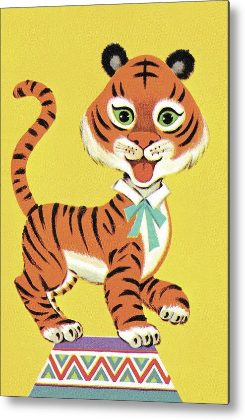 Animal Metal Print featuring the drawing Circus tiger #1 by CSA Images