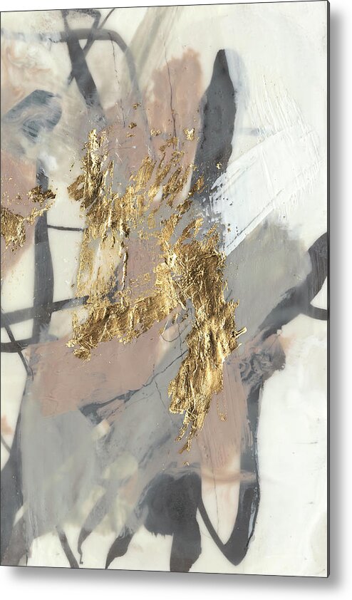 Embellished Metal Print featuring the painting Golden Blush II #1 by Jennifer Goldberger