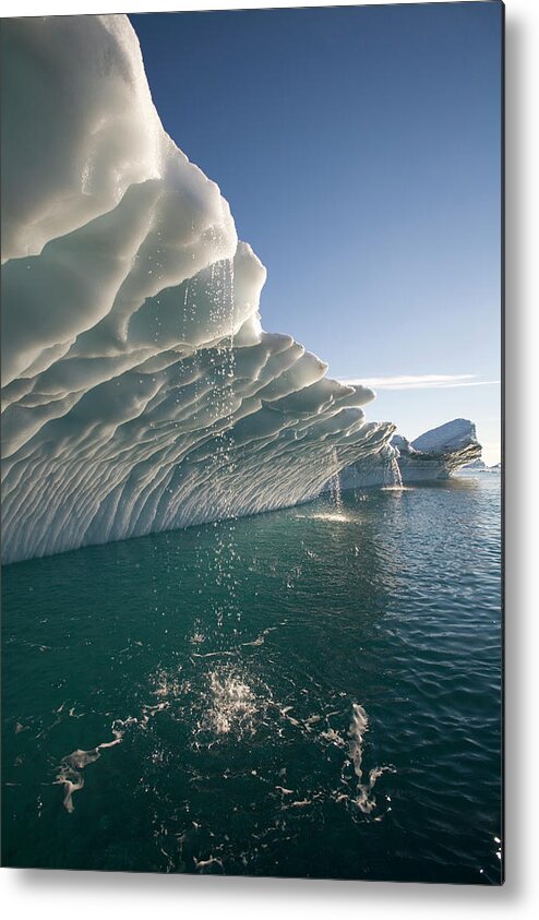 Melting Metal Print featuring the photograph Greenland, Ilulissat, Melting Water #1 by Paul Souders