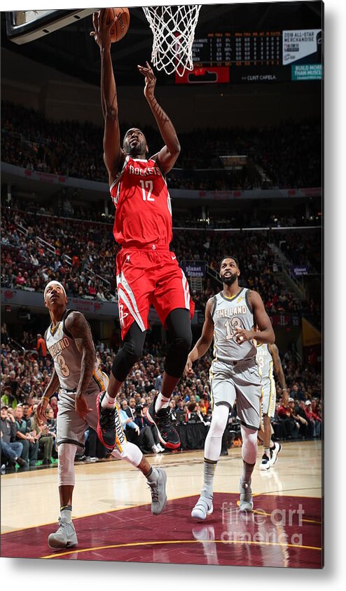 Luc Mbah A Moute Metal Print featuring the photograph Houston Rockets V Cleveland Cavaliers by Joe Murphy
