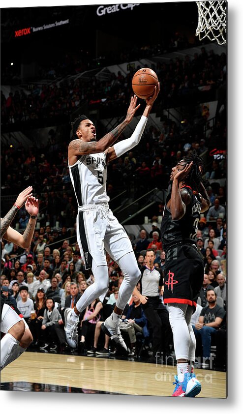 Dejounte Murray Metal Print featuring the photograph Houston Rockets V San Antonio Spurs #1 by Logan Riely