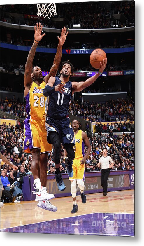 Nba Pro Basketball Metal Print featuring the photograph Memphis Grizzlies V Los Angeles Lakers by Andrew D. Bernstein