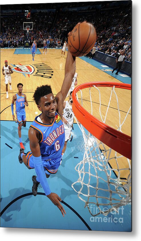 Nba Pro Basketball Metal Print featuring the photograph New Orleans Pelicans V Oklahoma City by Bill Baptist