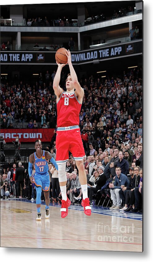 Bogdan Bogdanovic Metal Print featuring the photograph Oklahoma City Thunder V Sacramento Kings #1 by Rocky Widner