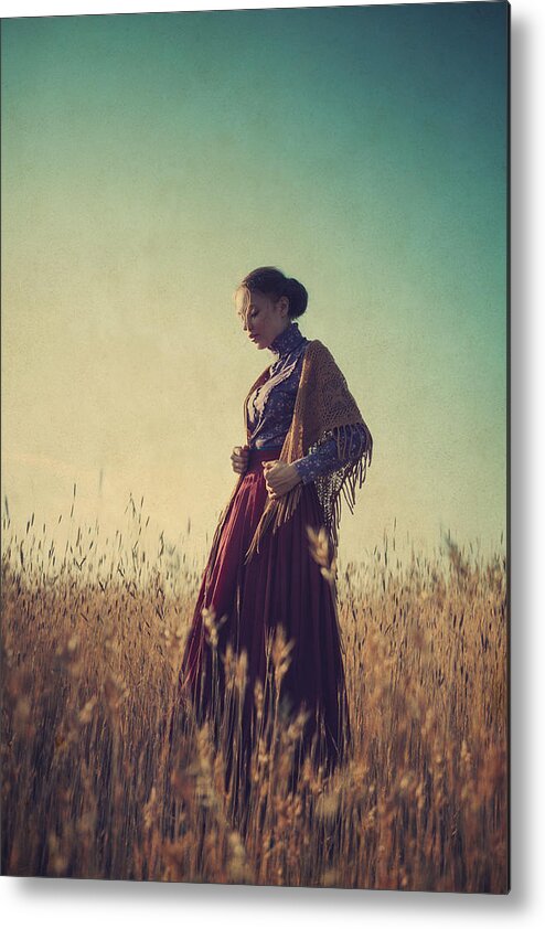 Woman Metal Print featuring the photograph Prairie by Magdalena Russocka