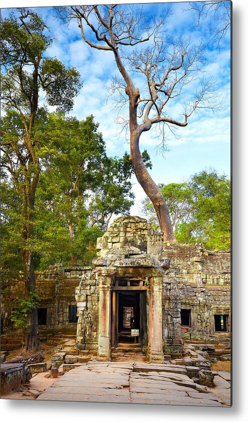 Scenic Metal Print featuring the photograph Ruins Of Ta Prohm Temple, Angkor #1 by Jan Wlodarczyk