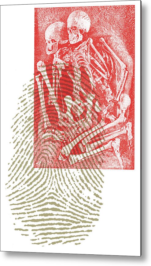 Afraid Metal Print featuring the drawing Skeleton #1 by CSA Images