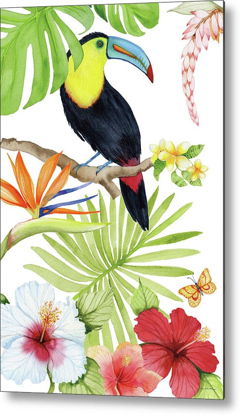 Animals Metal Print featuring the painting Treasures Of The Tropics I #1 by Kathleen Parr Mckenna