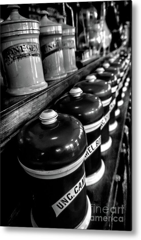 Medicine Metal Print featuring the photograph Victorian Pharmacy #1 by Adrian Evans