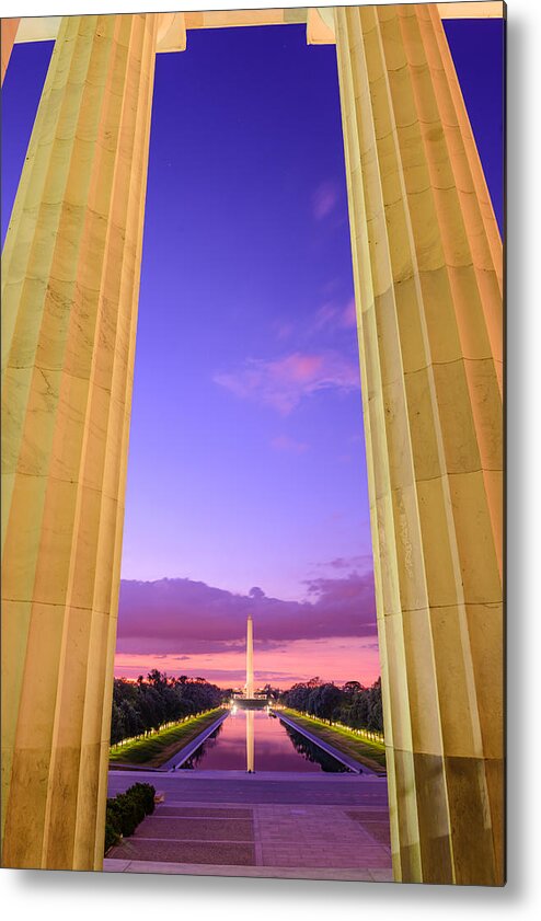 Scenic Metal Print featuring the photograph Washington Dc At The Reflecting Pool #1 by Sean Pavone